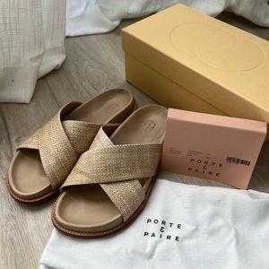 Porte and paire raffi slides in tan size 39 / 9